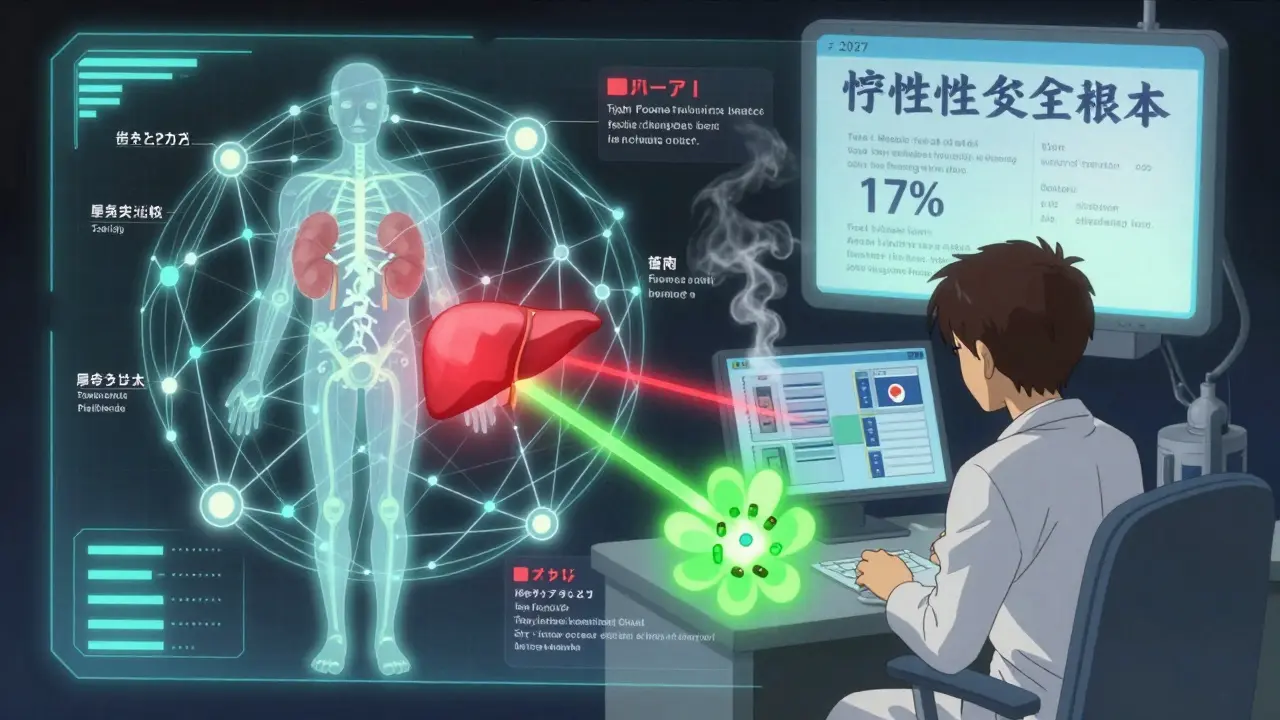 A neural network predicts medication risks based on body data, showing a safe alternative pathway.