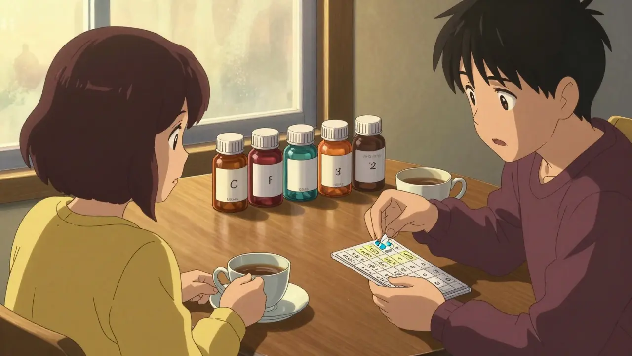 Shared tea ritual reinforcing medication-taking habit