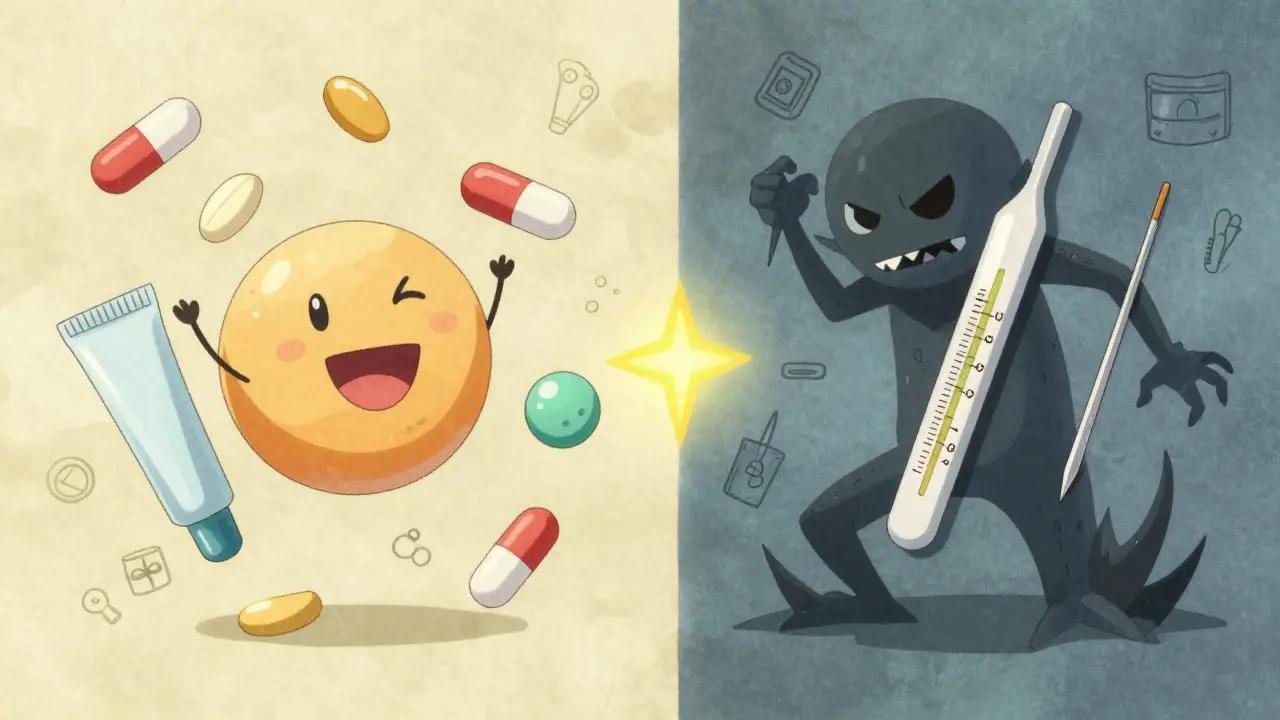 Artistic comparison of accepted vs. prohibited medication disposal items